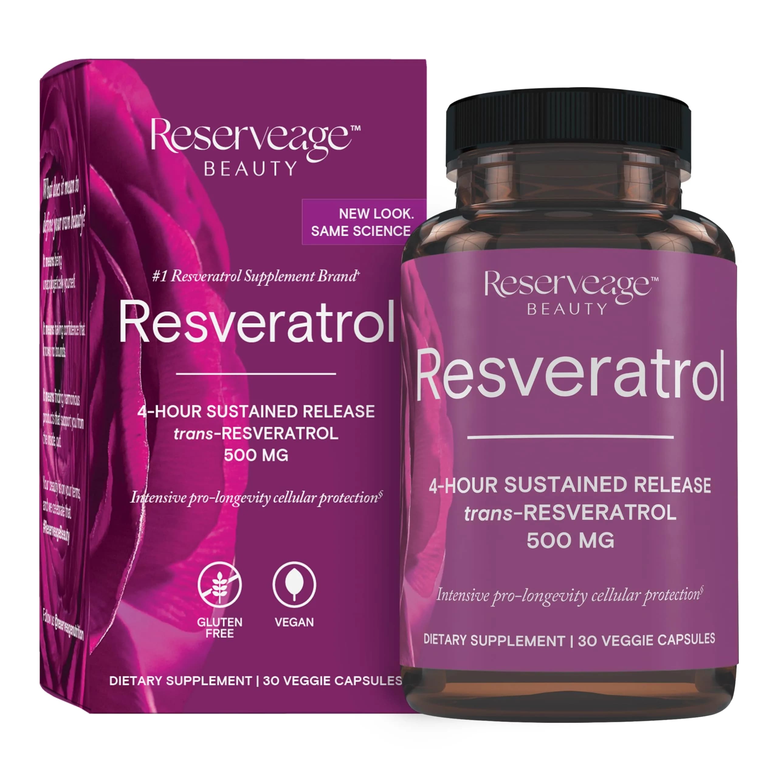 Reserveage Nutrition Resveratrol 500 mg Antioxidant Supplement 30 Count | Supports Heart and Cellular Health