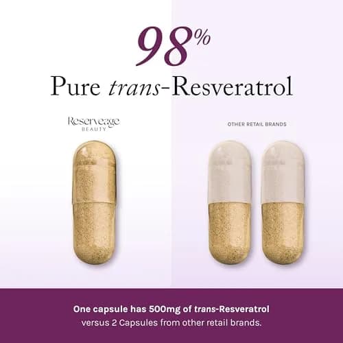 Reserveage Nutrition Resveratrol 500 mg Antioxidant Supplement 30 Count | Supports Heart and Cellular Health thumbnail 3