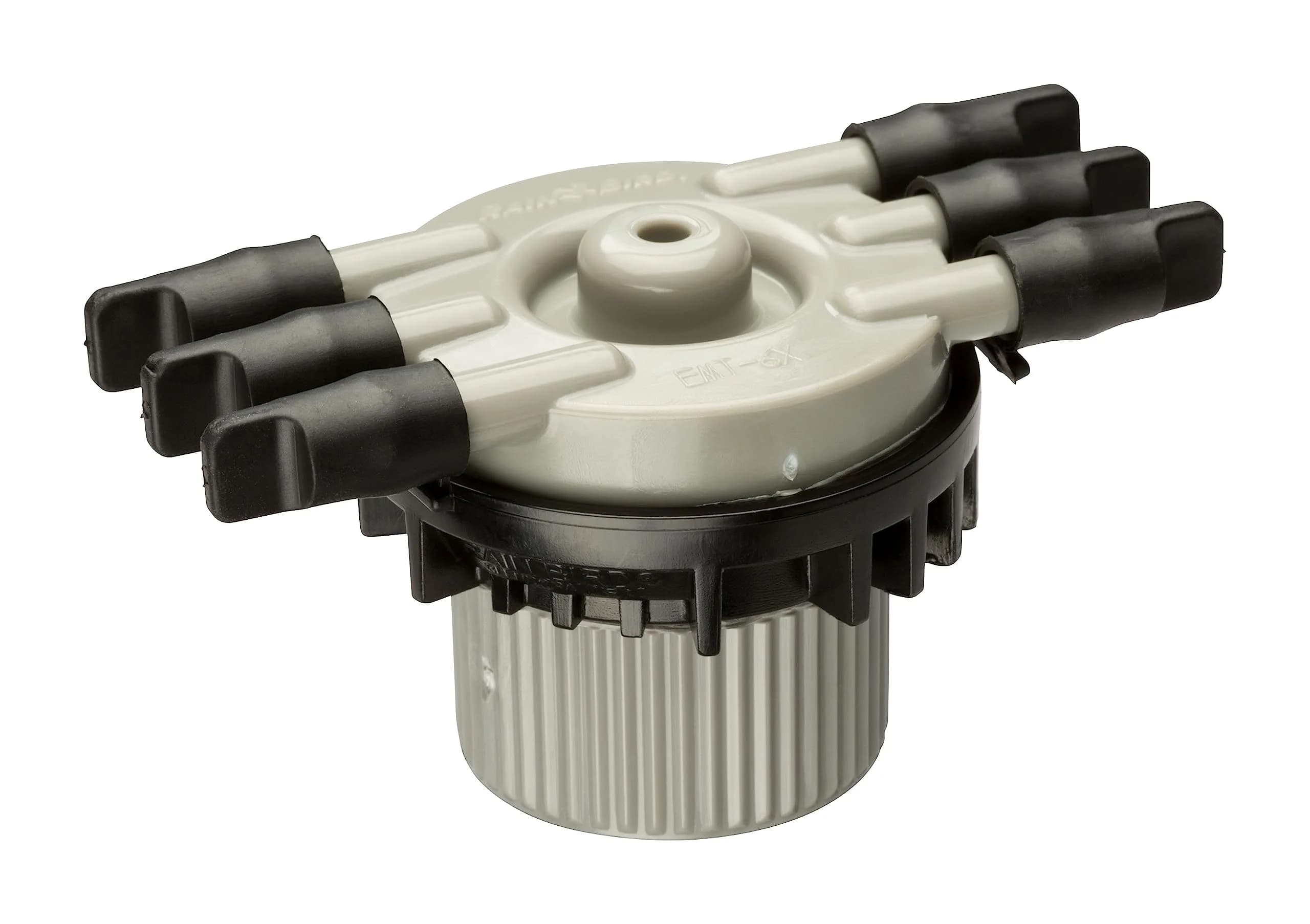 Rain Bird 6-Port Free Flow Drip Irrigation Manifold 1/2" NPT x 1/4" Drip | Connects Six 1/4" Drip Tubes to 1/2" Riser — 1/2" NPT x 1/4" Drip