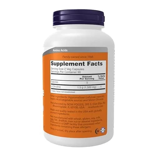NOW Foods L-Citrulline 750 mg Veg Capsules | Supports Protein Metabolism & Immune Function (180 Count) thumbnail 2