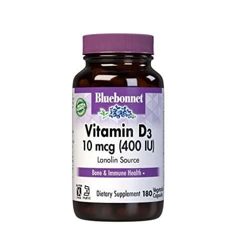 BlueBonnet Vitamin D3 400 IU Vegetable Capsule | Supports Strong Bones & Immunity thumbnail 1