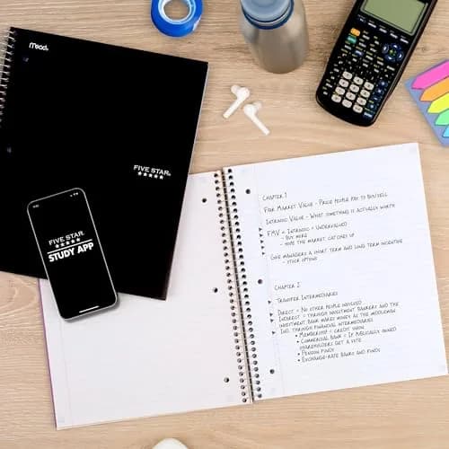 Five Star Spiral Notebook 5 Subject 200 Sheets (8.5" x 11") | Water-Resistant Cover thumbnail 3