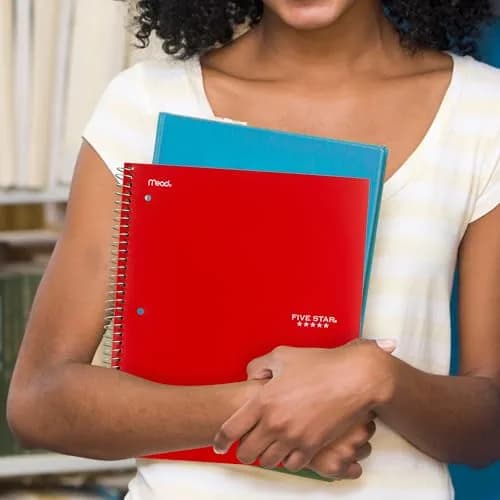 Five Star Spiral Notebook 5 Subject Red 200 Sheets (8.5" x 11") | College Ruled Paper Fights Ink Bleed thumbnail 7