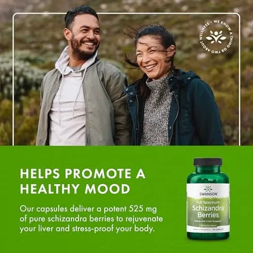 Swanson Full Spectrum Schizandra Berries 90 Capsules | Herbal Stress & Liver Support thumbnail 6