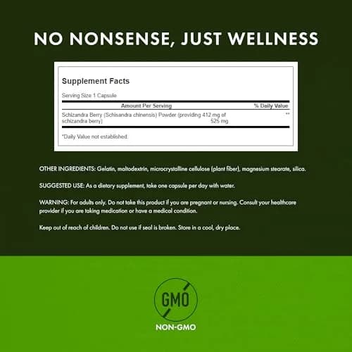 Swanson Full Spectrum Schizandra Berries 90 Capsules | Herbal Stress & Liver Support thumbnail 3