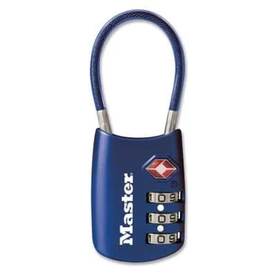 Master Lock 4688BLUEC Set Your Own Combination TSA Approved Luggage Lock, Travel Zipper Padlock with Vinyl Covered Steel Cable | 30mm Body, 38mm Shackle thumbnail 4
