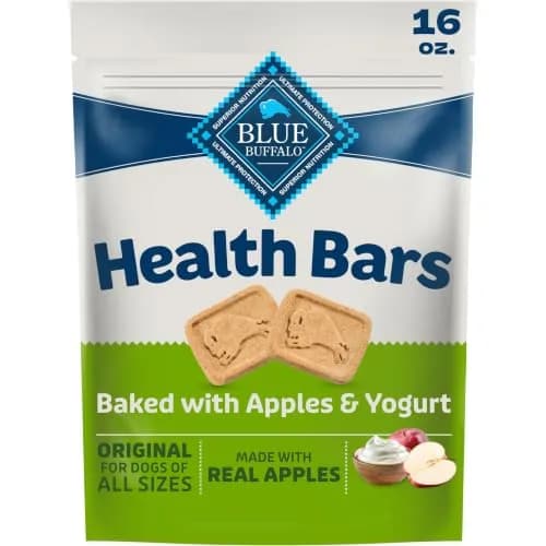 Blue Buffalo Health Bars Apples & Yogurt Dog Biscuits 454g (16 oz) | Oven-Baked Natural Dog Treats thumbnail 1