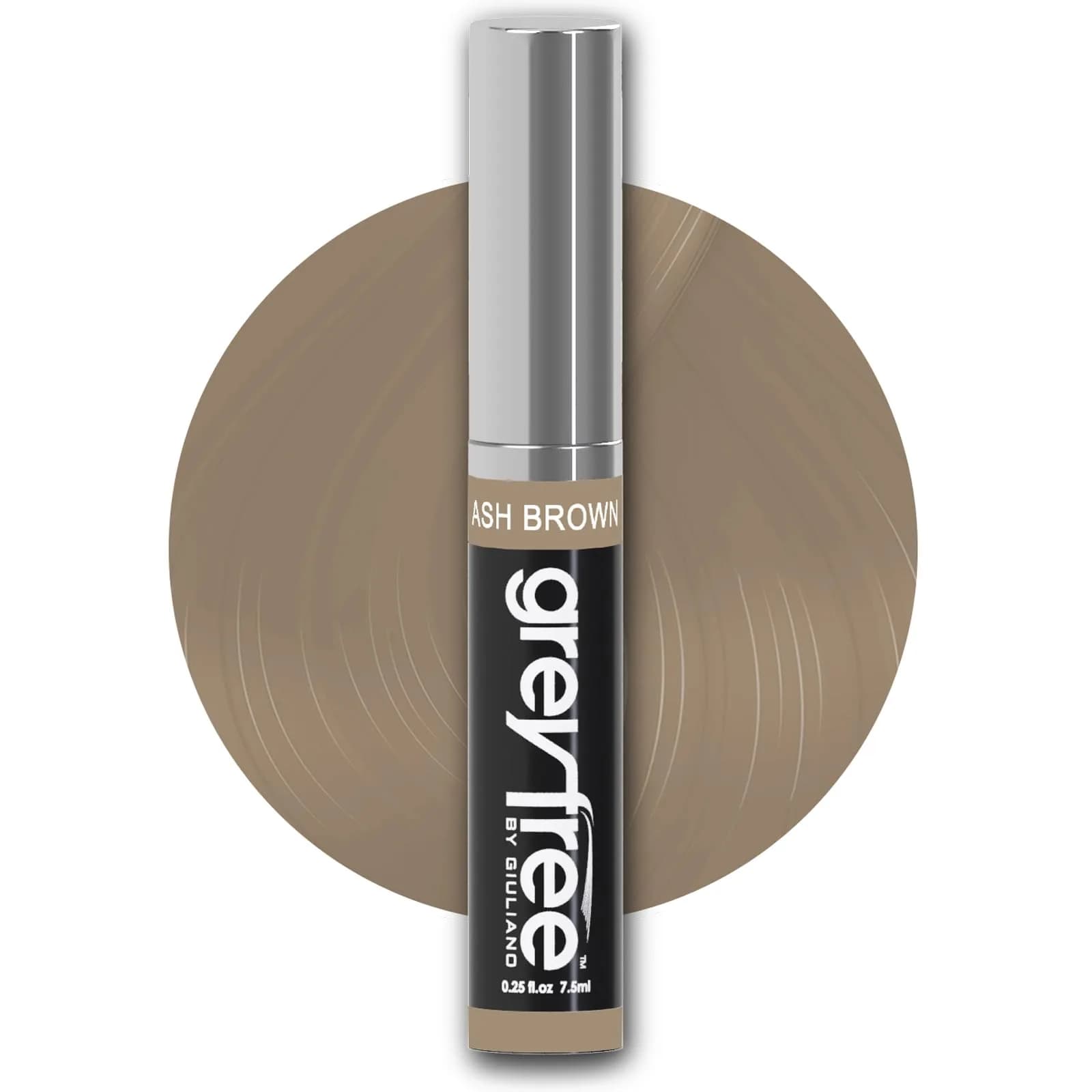 Greyfree Medium Brown Hair Mascara Root Touch-Up for Gray Hair | Precision Hairline Concealer for Brows & Beard (7.4ml / 0.25 Fl Oz) — ASH BROWN