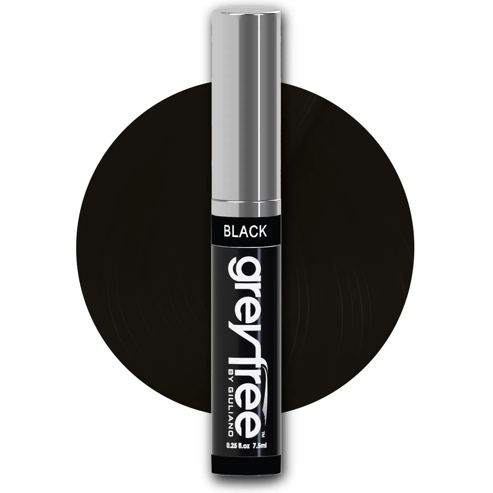 Greyfree Medium Brown Hair Mascara Root Touch-Up for Gray Hair | Precision Hairline Concealer for Brows & Beard (7.4ml / 0.25 Fl Oz) — BLACK