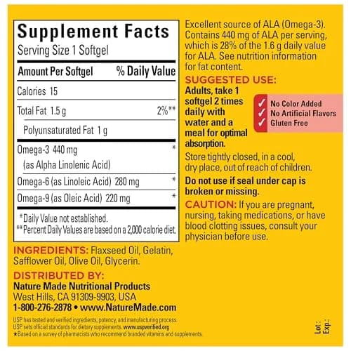Nature Made Triple Omega 3-6-9 Softgels 150 Count (75 Day Supply) thumbnail 7
