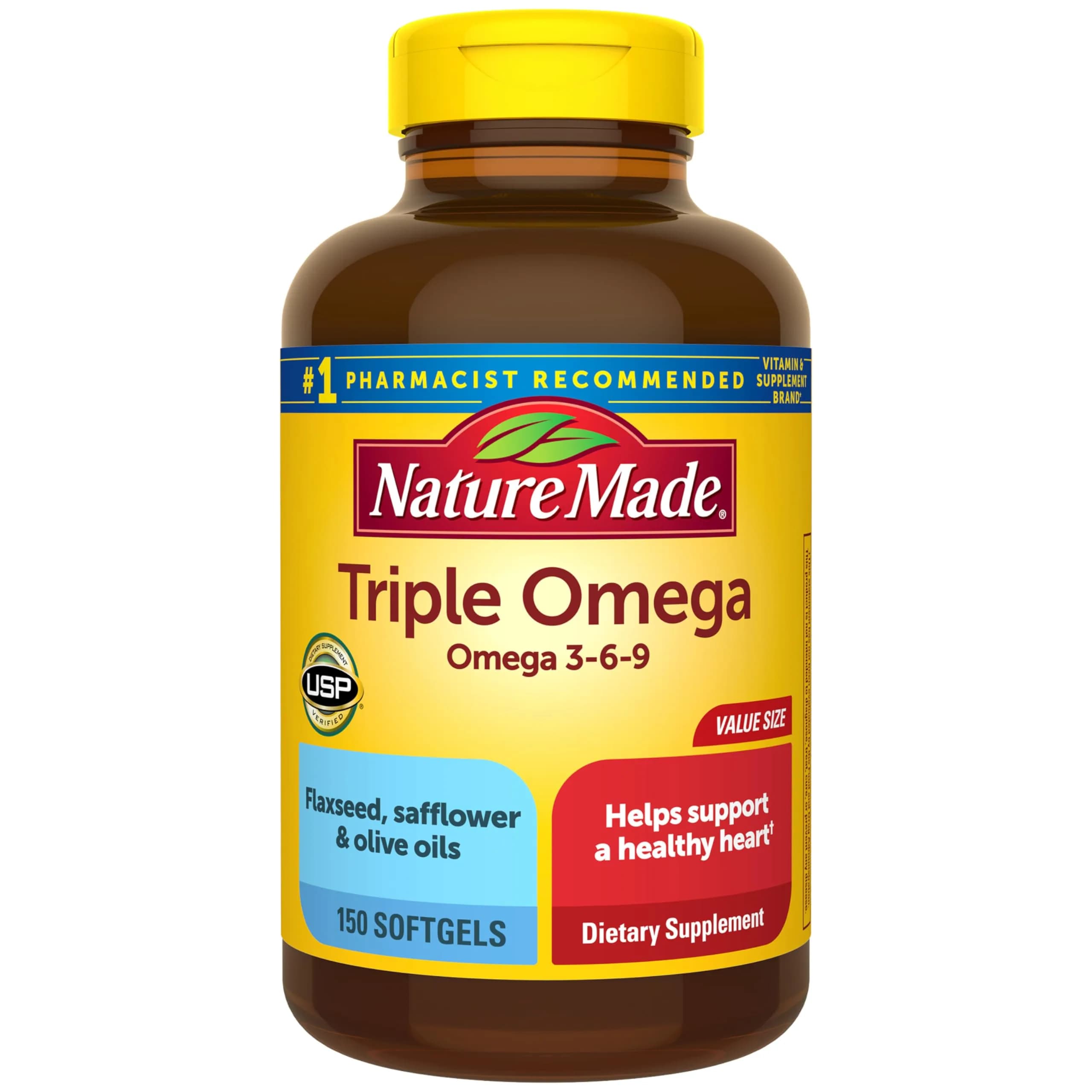 Nature Made Triple Omega 3-6-9 Softgels 150 Count (75 Day Supply) - main product image