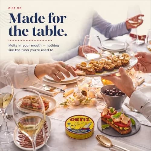 Ortiz White Tuna in Olive Oil, Fresh Tender Slices, Spanish Wild Caught Tuna, High in Protein and Omega 3 Fats, Excellent in Salad, Pasta or Sandwiches - No Need to Add Mayo, 3.95oz Can (Pack of 12) thumbnail 9
