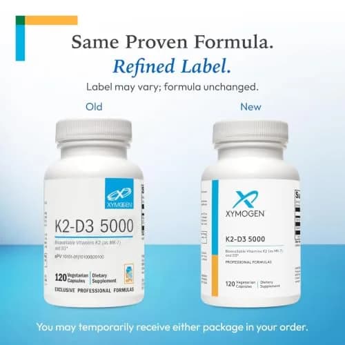 XYMOGEN K2-D3 5000 | Vitamin D3 K2 for Bone & Heart Health, 120 Capsules thumbnail 4