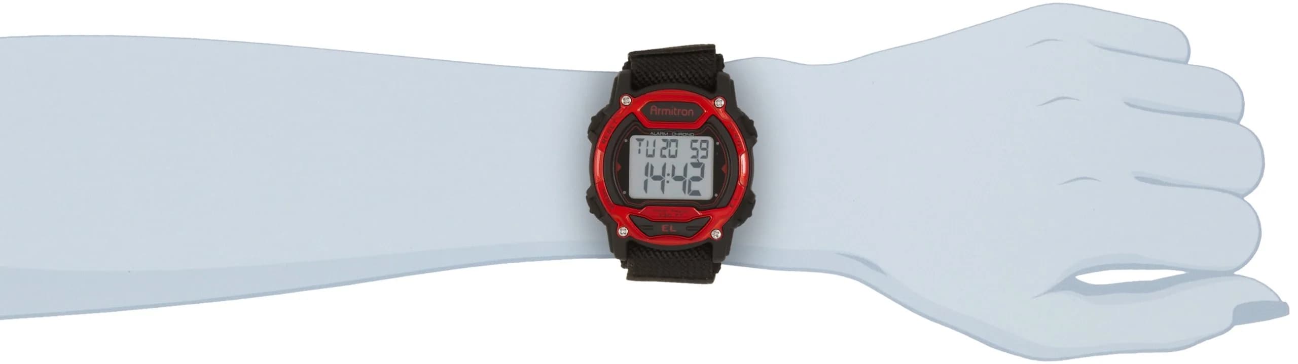Armitron Sport Unisex 45/7004RED Chronograph Digital Watch - 39mm Case, 100M Water Resistance thumbnail 4
