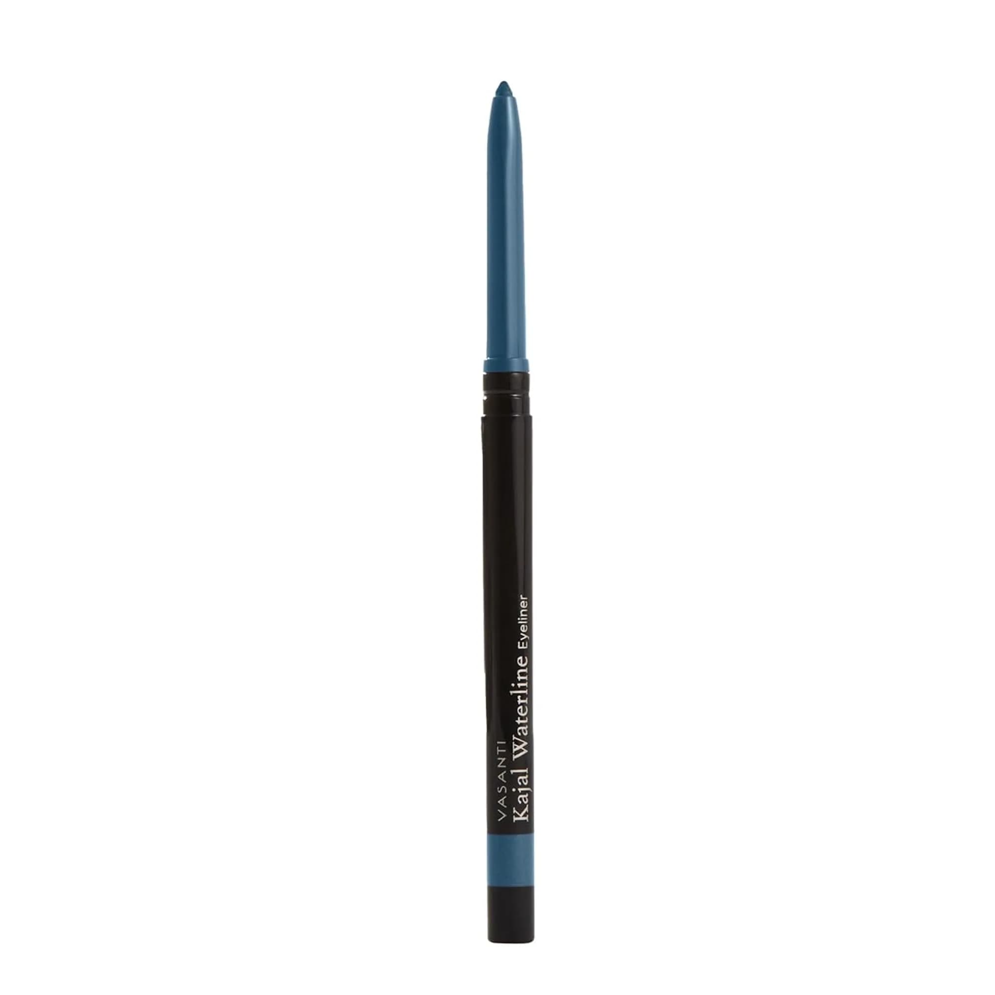 VASANTI Kajal Waterline Eyeliner Intense Black | Long-Lasting, Blendable Eye Liner Pencil for Sensitive Eyes (0.02 lbs) — Ice Blue