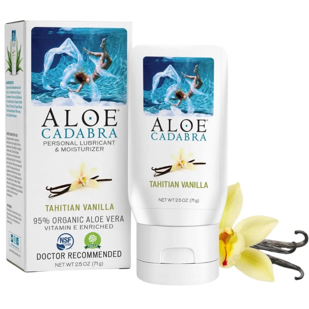 Aloe Cadabra Tahitian Vanilla Flavored Vaginal Moisturizer 74ml (2.5 Fl Oz) | Organic Edible Aloe Lube - main product image