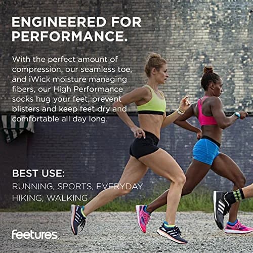 Feetures High Performance Ultra Light No Show Tab Socks, Black, Large | Supportive, Moisture-Wicking, Ankle Fit thumbnail 8