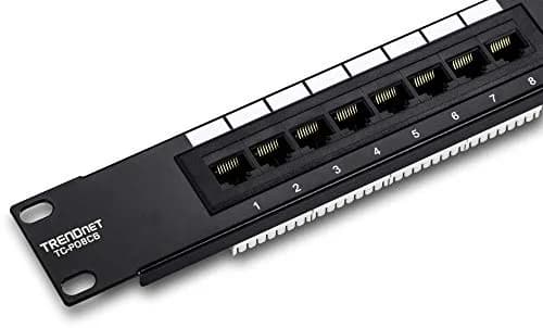 TRENDnet 8-Port Cat6 Unshielded Patch Panel, TC-P08C6 | 250 MHz Gigabit Ethernet, 10 Inch Wide, Cat 6 thumbnail 3
