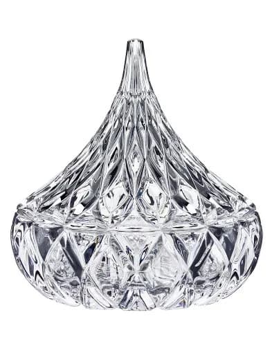 Godinger Hershey Kiss Shaped Crystal Candy Dish with Lid | 5L (1.69 Gallon) Capacity thumbnail 1