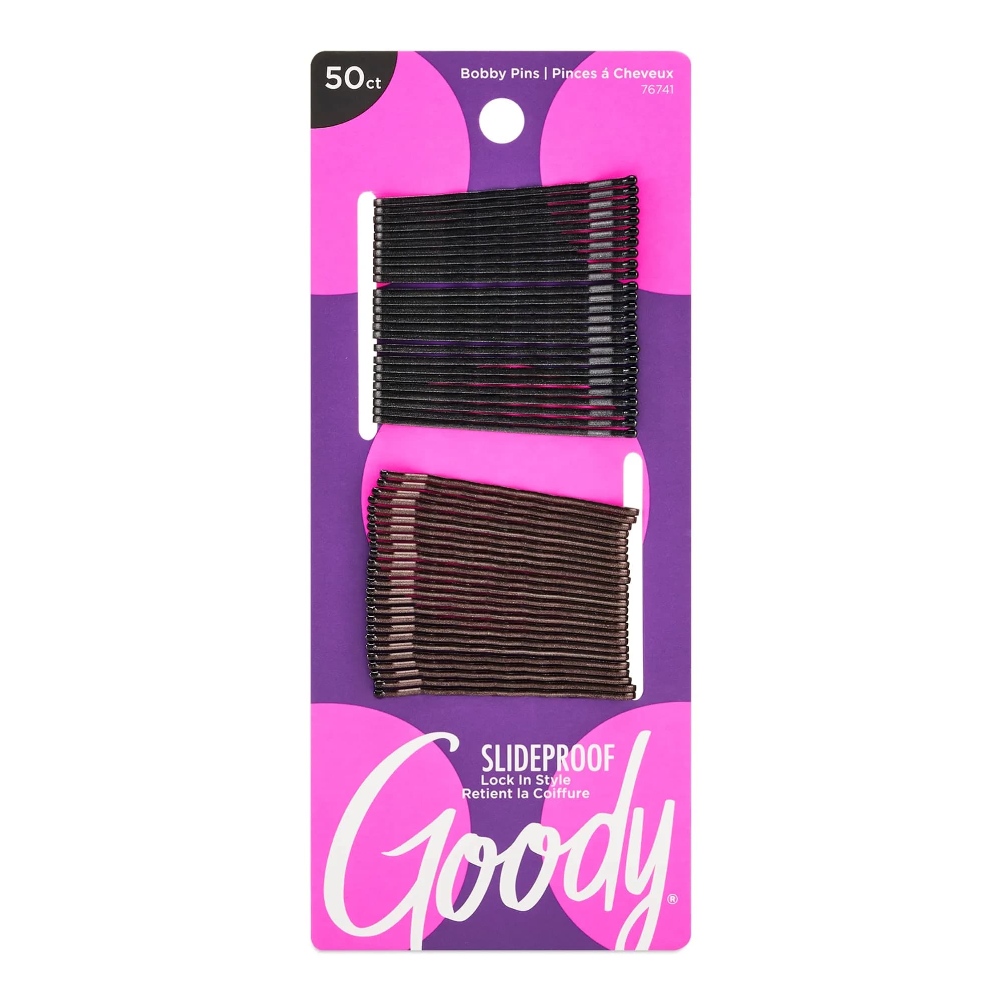 Goody Metallic Bobby Pins - 50 Count, Black | Secure & Painless Hairstyling for All Hair Types
