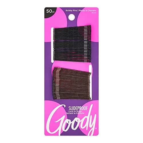 Goody Metallic Bobby Pins - 50 Count, Black | Secure & Painless Hairstyling for All Hair Types thumbnail 1