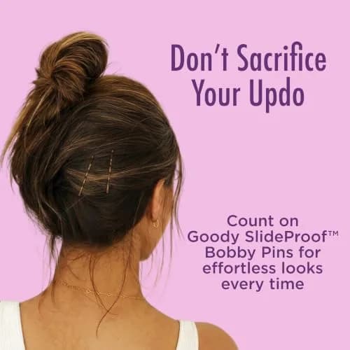 Goody Metallic Bobby Pins - 50 Count, Black | Secure & Painless Hairstyling for All Hair Types thumbnail 8