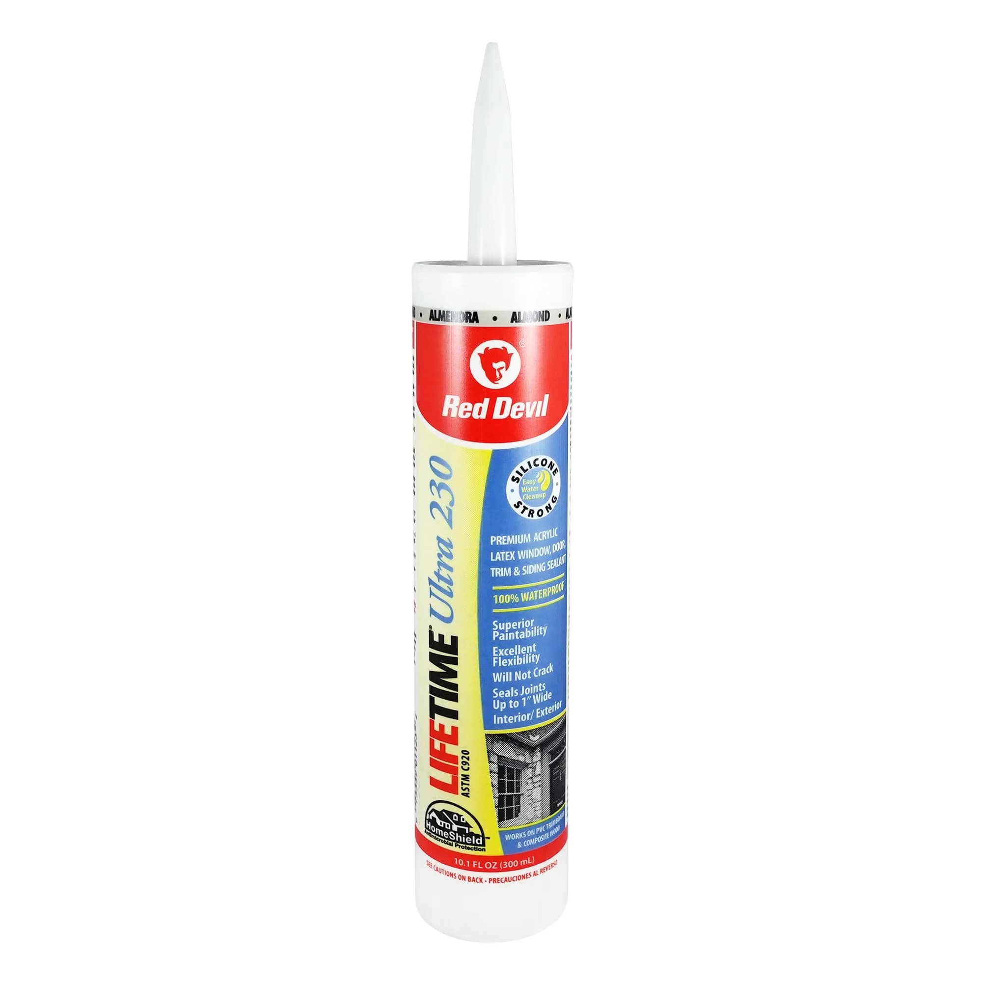 Red Devil Lifetime Ultra 230 Premium Elastomeric Acrylic Latex Sealant 298ml (10.1 Fl Oz) | Interior/Exterior Use — Almond