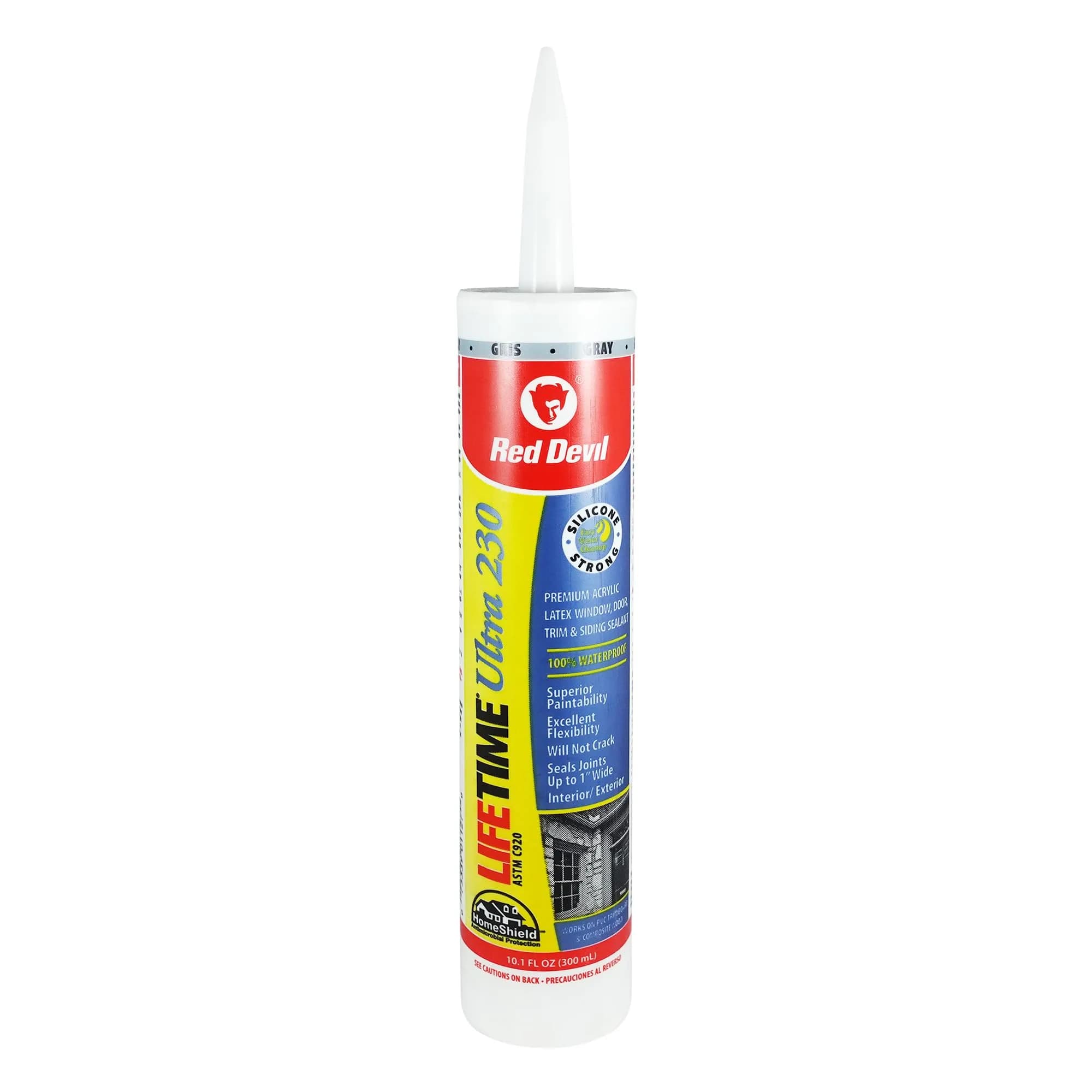 Red Devil Lifetime Ultra Premium Elastomeric Acrylic Latex Sealant 286ml (10.1 oz.) Gray | Superior Adhesion & Flexibility — Gray