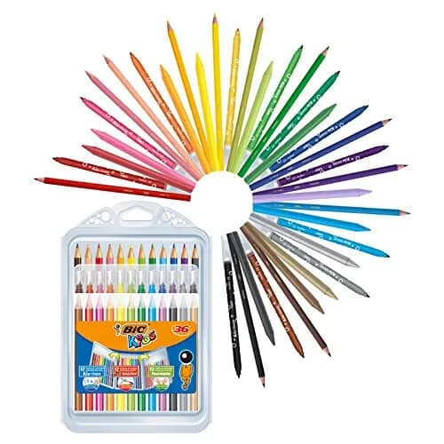 BIC Kids Colouring Kit for Children - 8 Felt-Tip Pens / 8 Coloured Pencils / 12 Chalks | Creative & Safe for Kids thumbnail 2