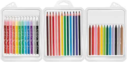 BIC Kids Colouring Kit for Children - 8 Felt-Tip Pens / 8 Coloured Pencils / 12 Chalks | Creative & Safe for Kids thumbnail 3