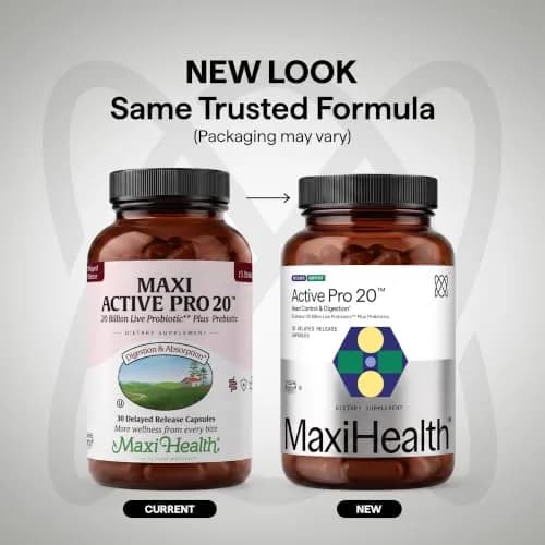 Maxi Health Probiotics 20 Billion CFU with Prebiotics | 30 Capsules | Supports Digestive & Gut Health thumbnail 2