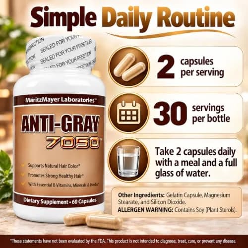 MÄRITZMAYER LABORATORIES Anti-gray 7050 Hair Capsules | Decrease Gray Hair & Restore Natural Color thumbnail 5