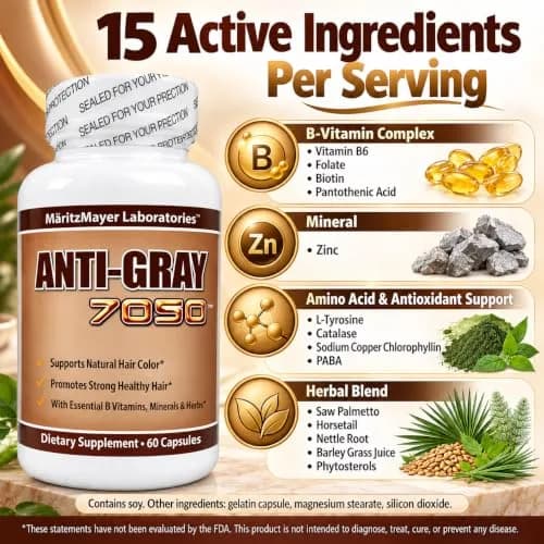 MÄRITZMAYER LABORATORIES Anti-gray 7050 Hair Capsules | Decrease Gray Hair & Restore Natural Color thumbnail 3