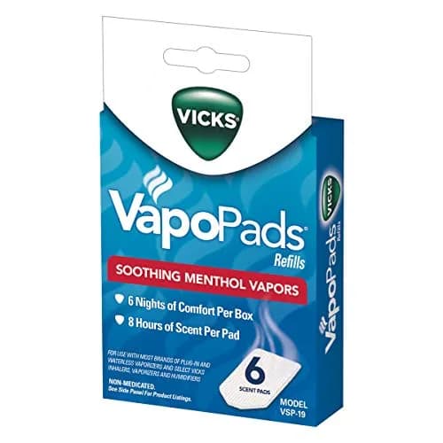 Vicks VapoPads Soothing Menthol Vapor Pads 6 Count (156 g) | Breathe Easier with 8 Hours of Comfort thumbnail 1
