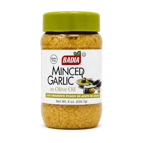 Badia Minced Garlic in Olive Oil 8 oz | Ready-to-Use, Rich Flavor, Perfect for Indian Kitchens thumbnail 1