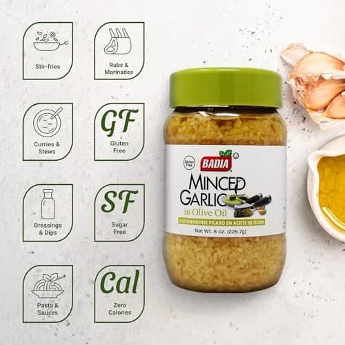 Badia Minced Garlic in Olive Oil 8 oz | Ready-to-Use, Rich Flavor, Perfect for Indian Kitchens thumbnail 2