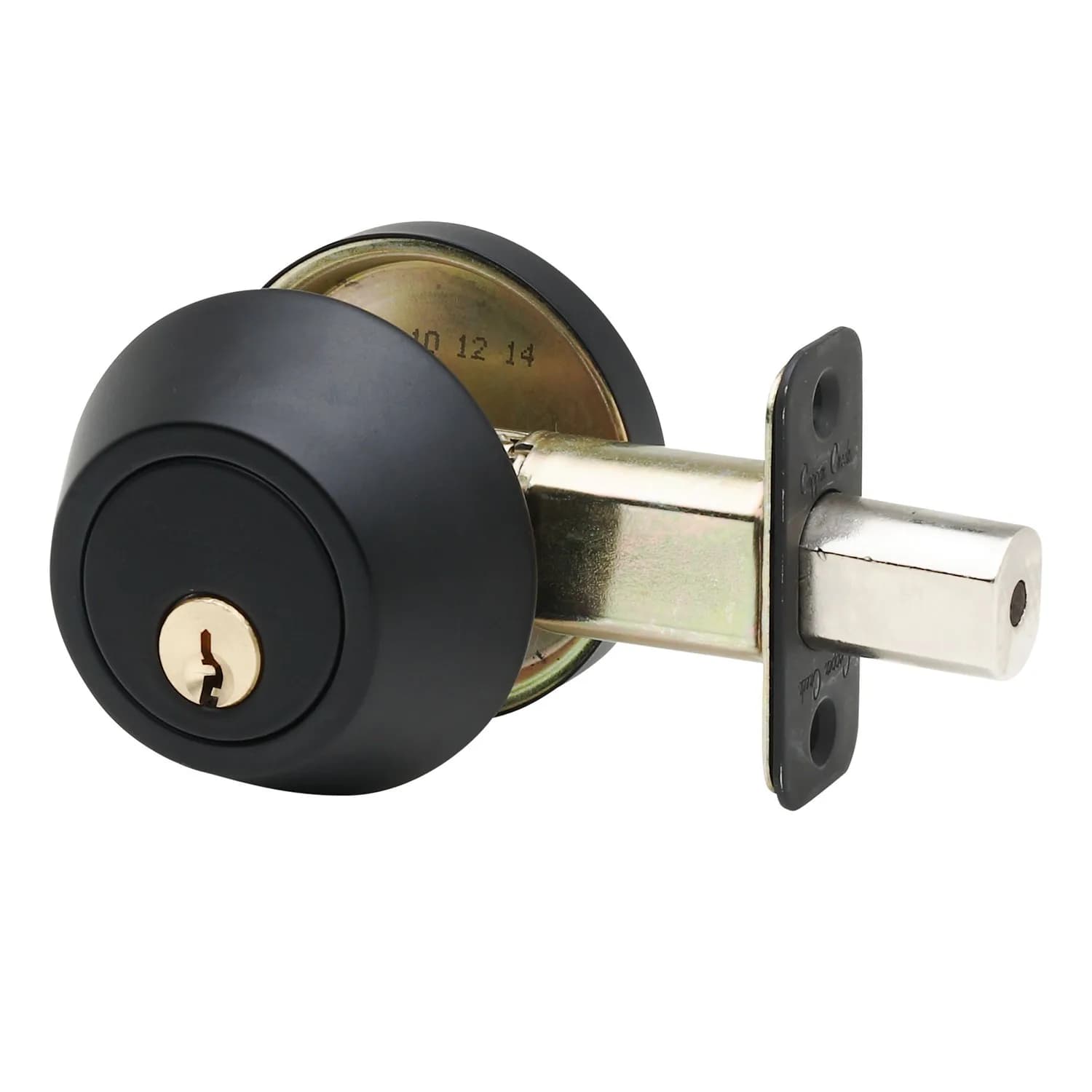 Copper Creek Deadbolt Single Cylinder Satin Stainless | ANSI Grade-3 Security — Black