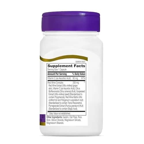 21st Century Resveratrol Red Wine Extract Capsules, Antioxidant, 90ct | Supports Cellular Health & Aging thumbnail 5