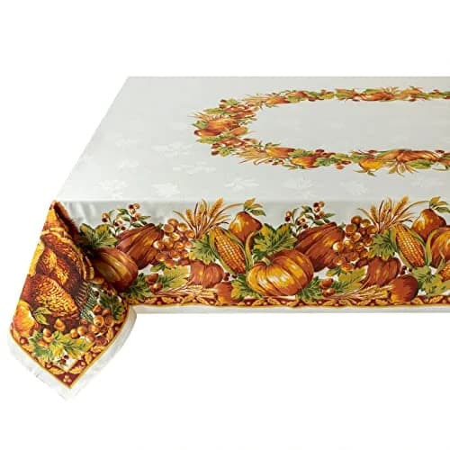 Benson Mills Harvest Splendor Engineered Printed Fabric Table Cloth 60" x 120" | Fall & Thanksgiving Decor thumbnail 1