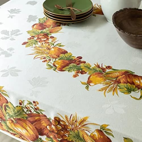 Benson Mills Harvest Splendor Engineered Printed Fabric Table Cloth 60" x 120" | Fall & Thanksgiving Decor thumbnail 4