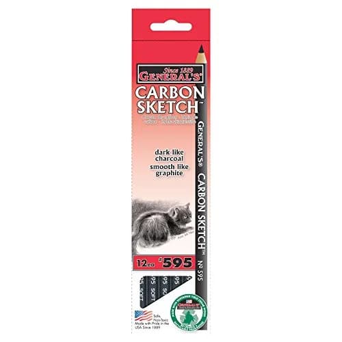 General's Carbon Sketch Pencil, 4B Lead, Round Barrel, 12 Count | True Black, Non-Crumble, No Shine thumbnail 1