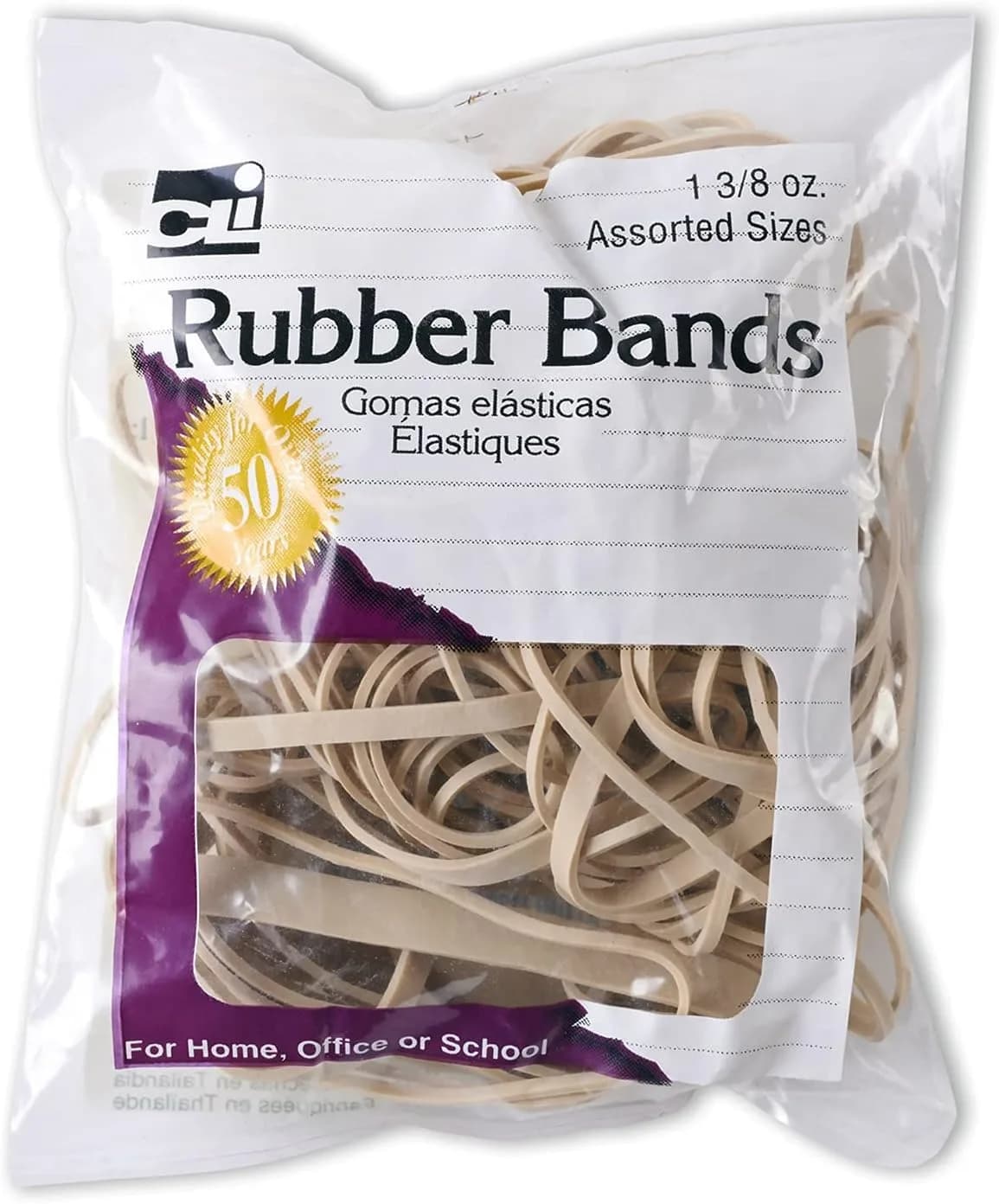 Charles Leonard Assorted Sizes Rubber Bands 1 lb (454 g) | Value Pack for Office & Home