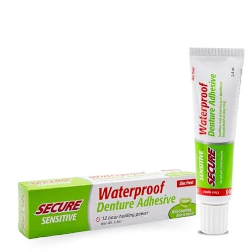 Secure Sensitive Denture Adhesive Cream 1.4 oz | Waterproof, Zinc-Free, Sensitive Gums thumbnail 1