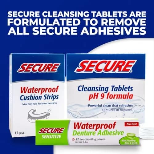 Secure Sensitive Denture Adhesive Cream 1.4 oz | Waterproof, Zinc-Free, Sensitive Gums thumbnail 9