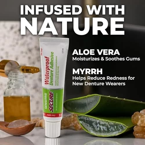 Secure Sensitive Denture Adhesive Cream 1.4 oz | Waterproof, Zinc-Free, Sensitive Gums thumbnail 4