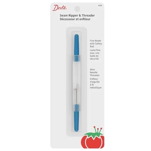 Dritz Seam Ripper and Threader with Safety Ball, Blue, 1-Pack | Cuts Stitches Easily thumbnail 1