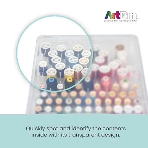 ArtBin Super Satchel Thread Box - Versatile Sewing, Embroidery & Quilting Storage, 108 Pegs, Made in USA thumbnail 7