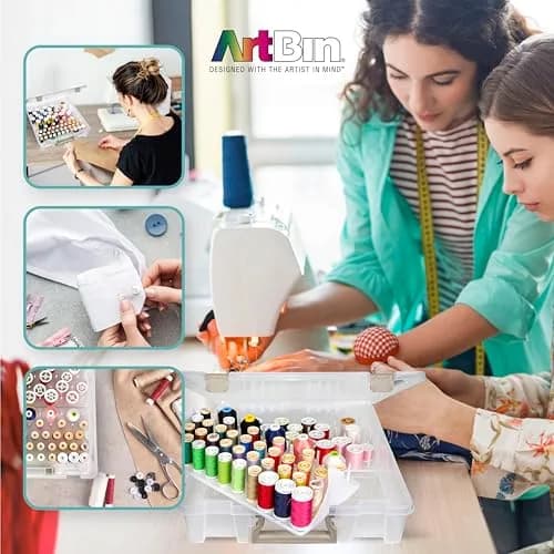 ArtBin Super Satchel Thread Box - Versatile Sewing, Embroidery & Quilting Storage, 108 Pegs, Made in USA thumbnail 9