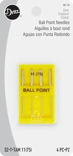 Dritz Ballpoint Machine Needles Size 11 Nickel | Suitable for Knit Fabrics thumbnail 1