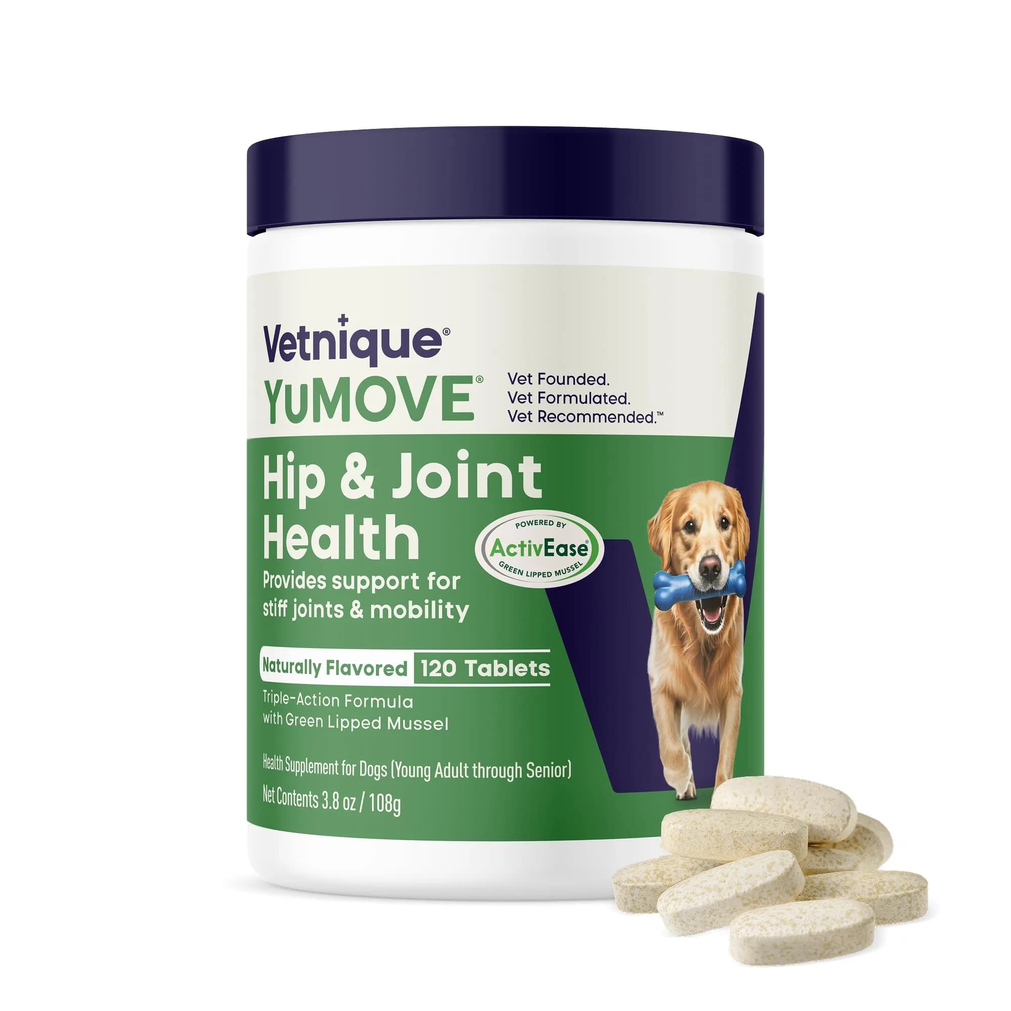 YuMOVE Dog Hip & Joint Supplement Regular Strength 300 Chewable Tablets | Vet-Recommended Mobility Support — 120 Tablets